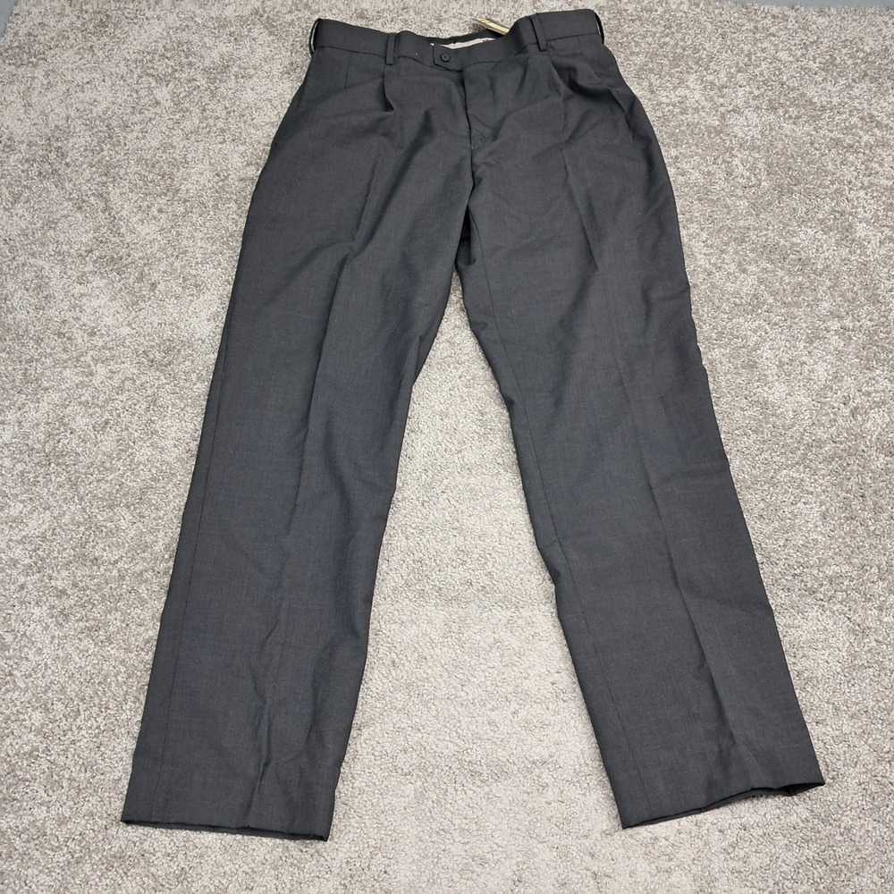 Louis Martin Mens Charcoal Gray‎ Pleated Wool Blend Suit Pants 38x32 NWT